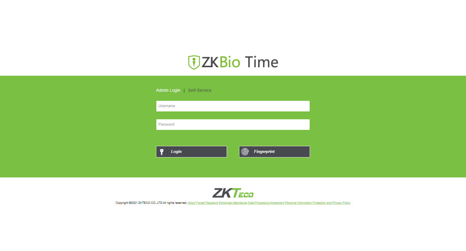 ZKBio Time, программное обеспечение для учета рабочего времени