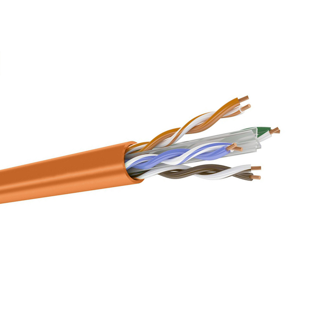 Кабель витая пара Datarex кат. 6, 4 пары U/UTP, 23 AWG, LSZH (нг(А)-HF), оранжевый, катушка 500 м