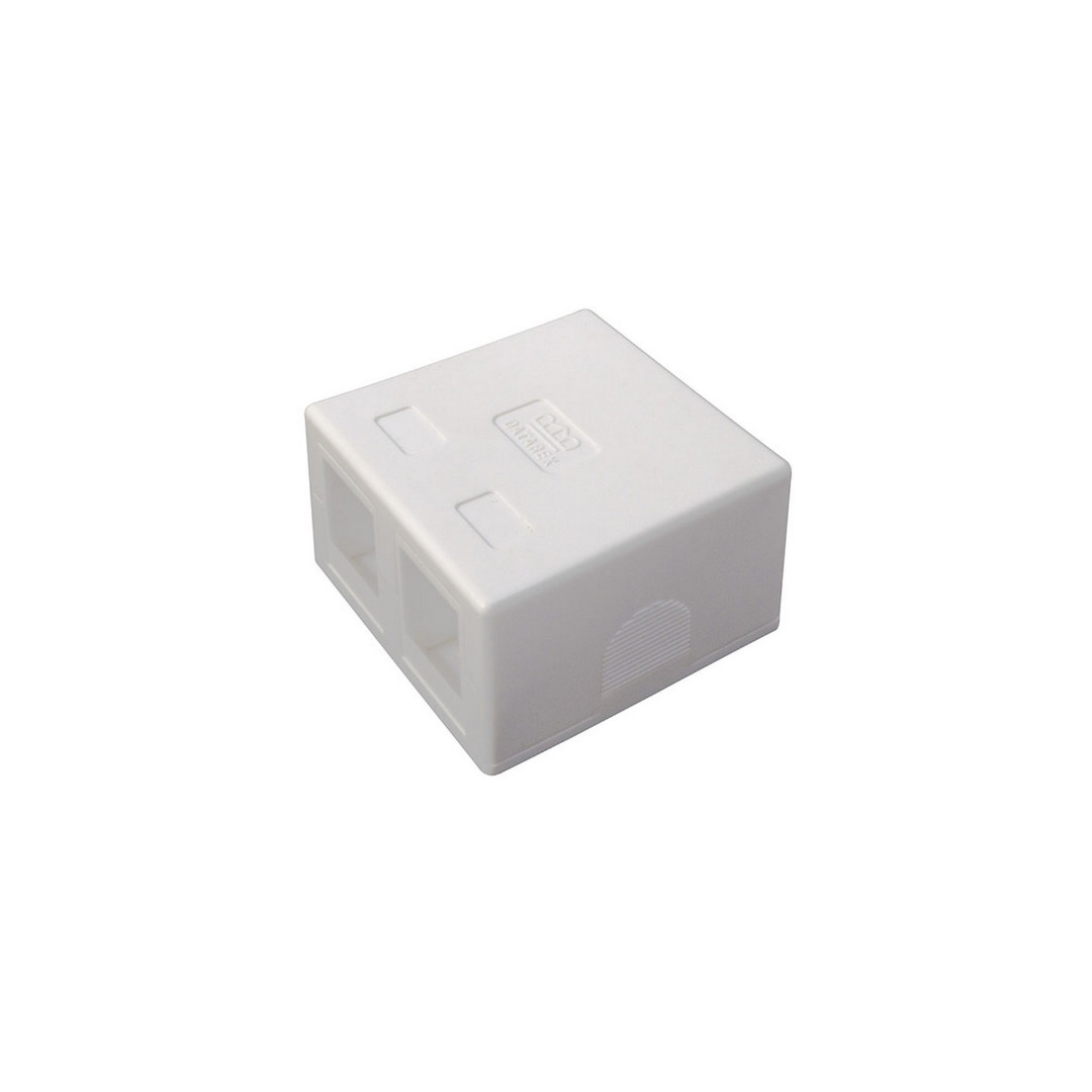 Корпус розетки для модуля Keystone, 2 порта, белый